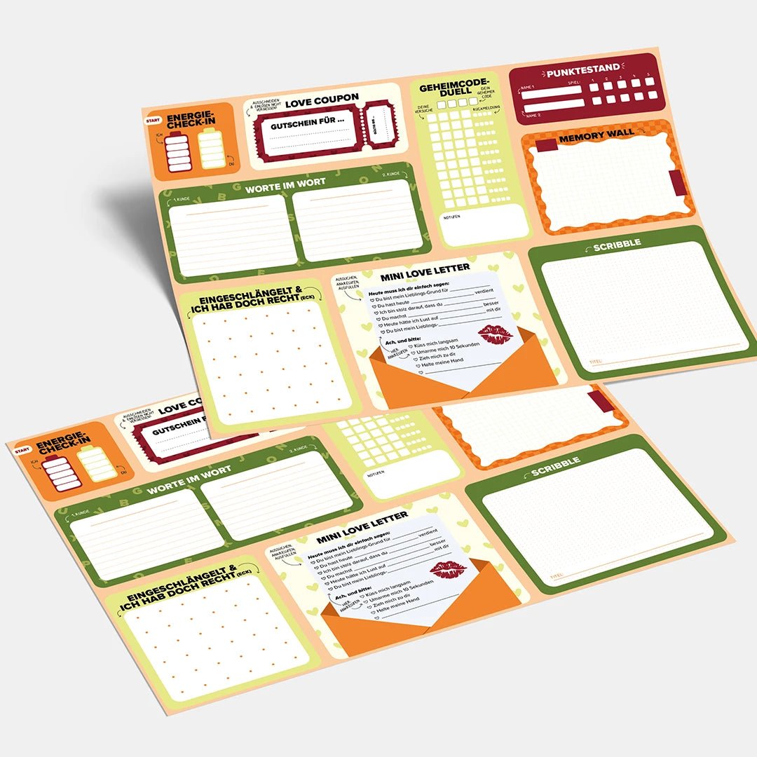 Mini-Dates mit Spieleblock für Paare
