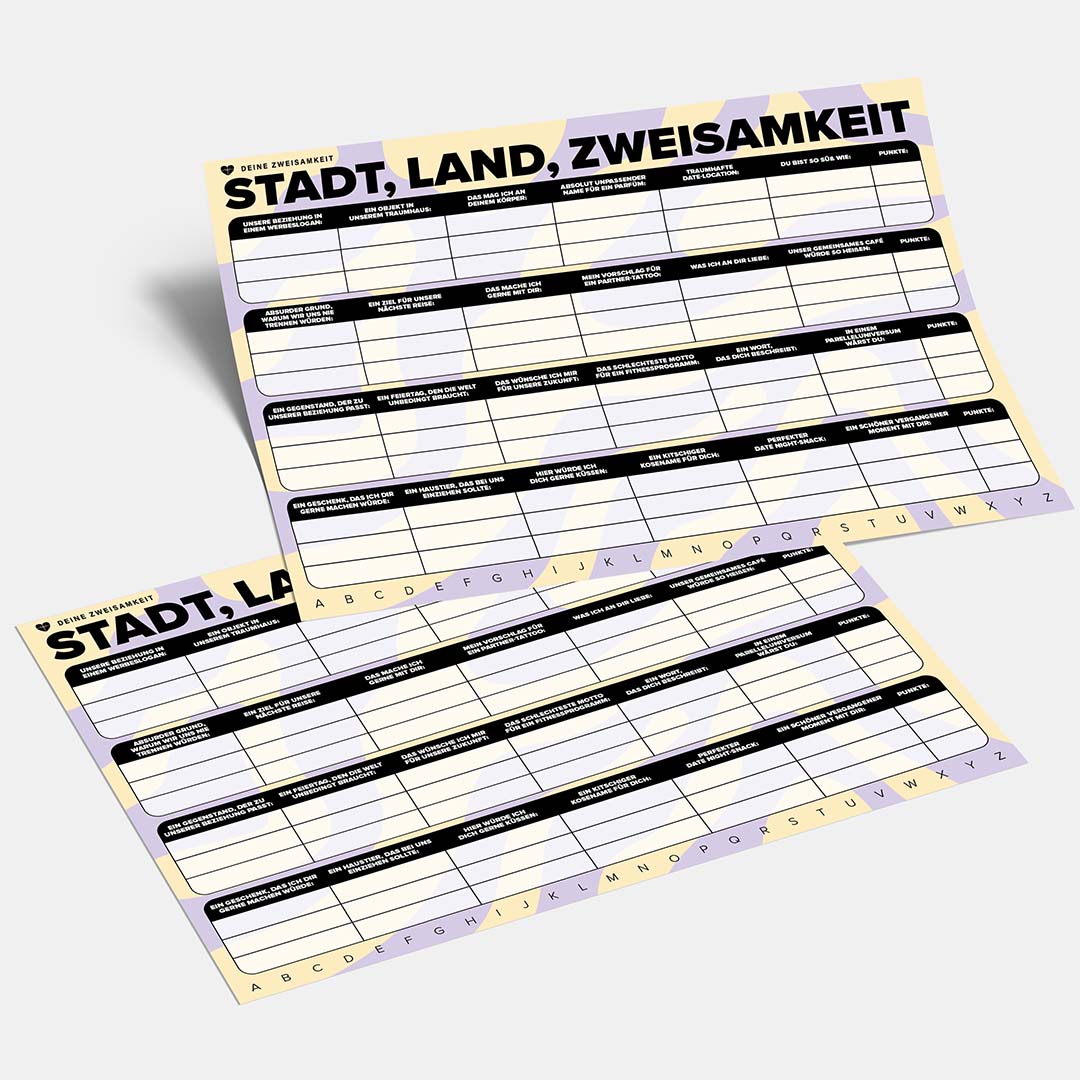 Stadt Land Zweisamkeit Fragen für Paare