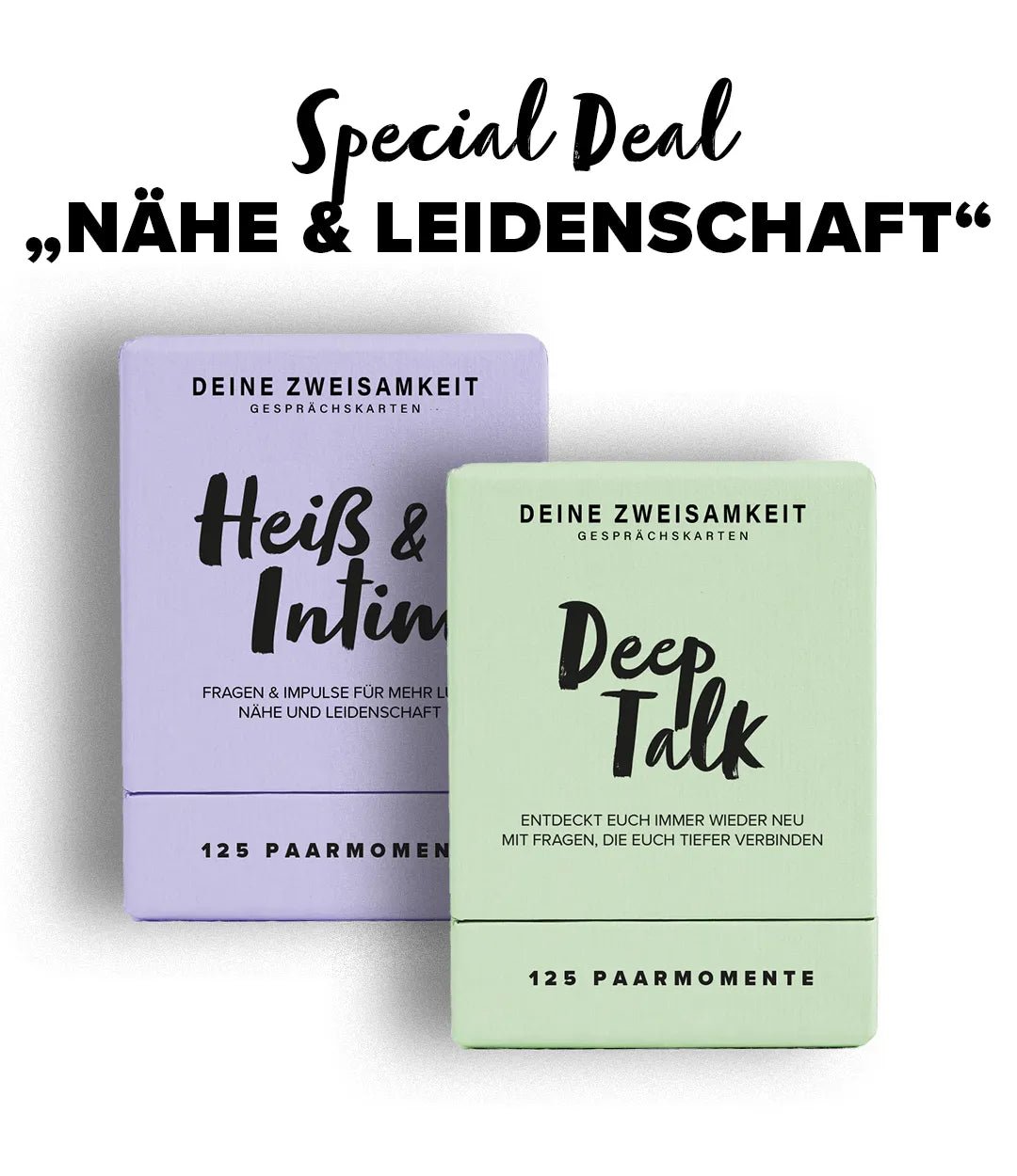 Kombi-Angebot Gesprächskarten Heiß und Intim und Deep Talk für mehr Nähe und Leidenschaft