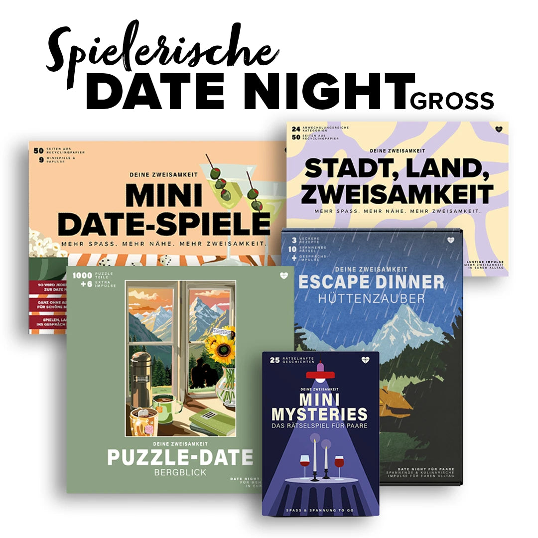 Spieleset mit verschiedenen Paarspielen für Date Nights