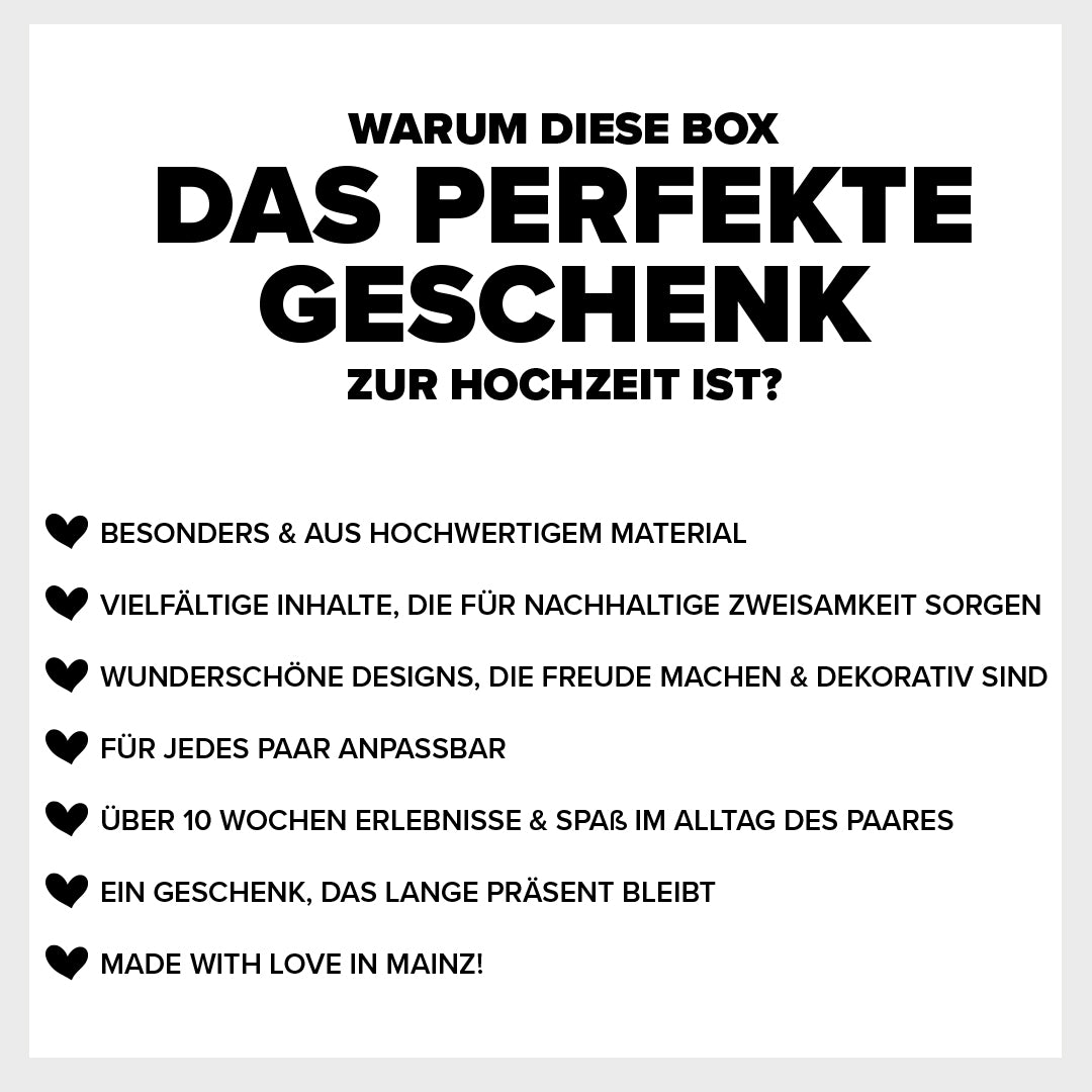 Die Hochzeitsbox | Die perfekte Hochzeitsgeschenk Idee