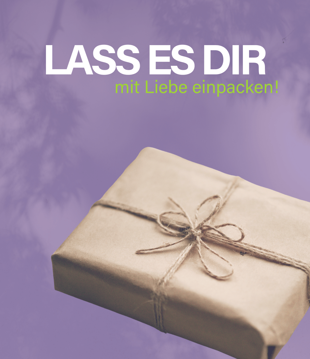 Geschenkverpackung mit Grußkarte