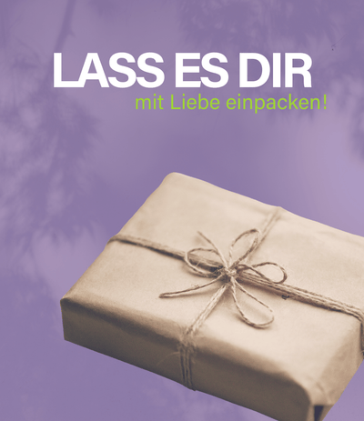 Geschenkverpackung mit Grußkarte